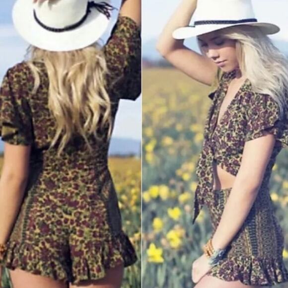 Free People Surf Date Boho Romper - Picture 1 of 4